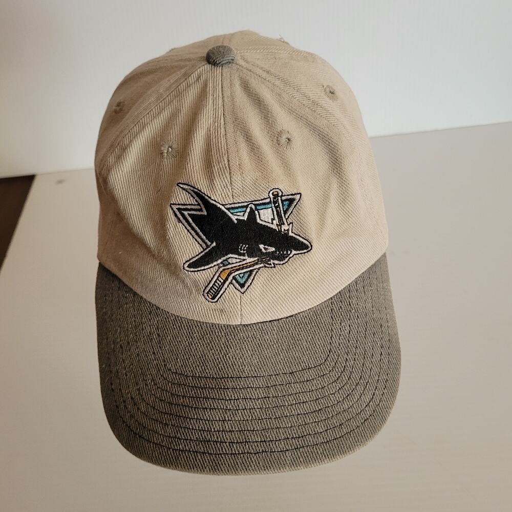 Vintage San Jose Sharks NHL Two-Tone Corduroy Strapback Hat One size